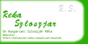 reka szloszjar business card